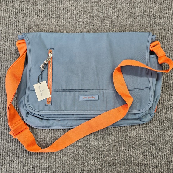 Vera Bradley Handbags - NWT Vera Bradley Laptop Messenger Women OS Mineral Blue Messenger Bag RFID Acorn
